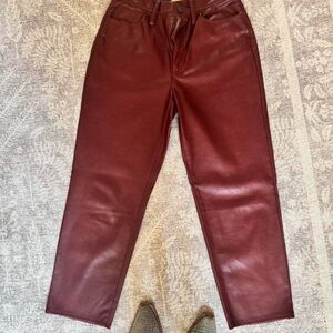 Madewell Red leather Pants